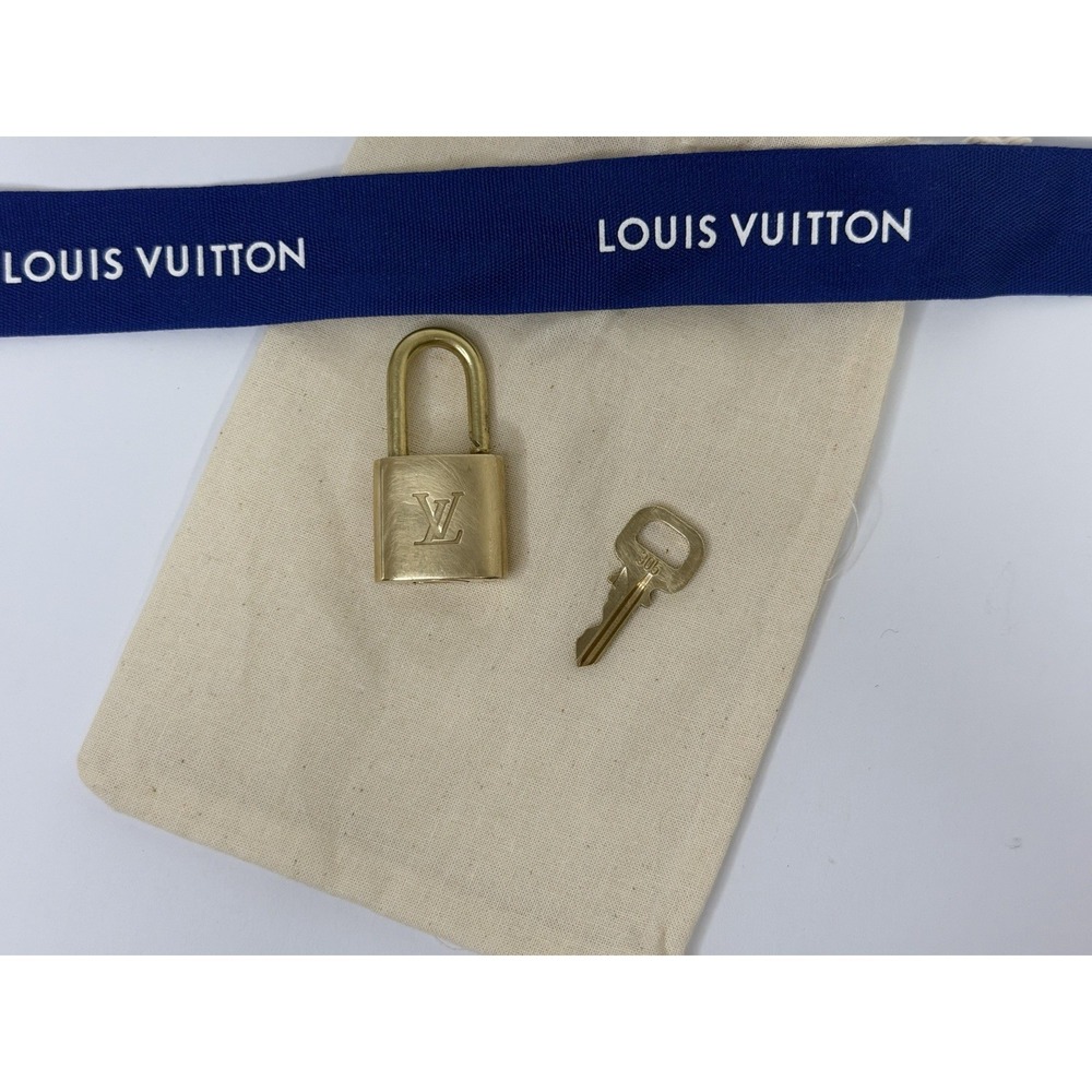 Louis Vuitton Gold Padlock and Key Set with Dust Bag #305